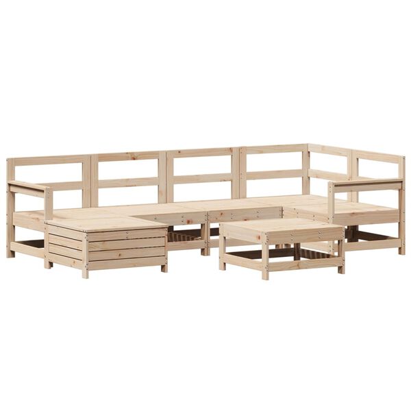 vidaXL Set Divani da Giardino 7 pz in Legno Massello di Pino