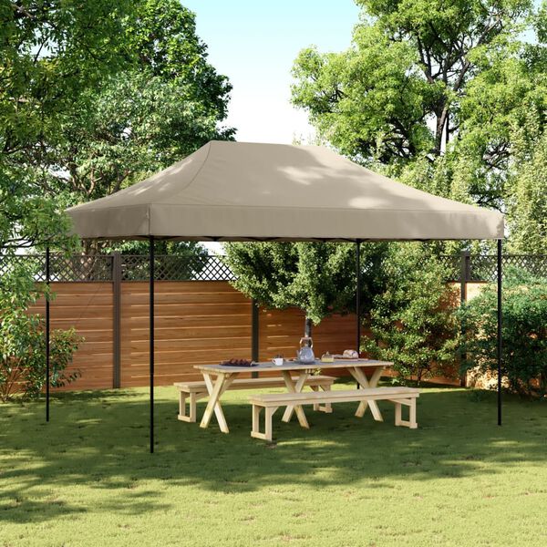 vidaXL Tenda da Festa Pieghevole Pop-Up Tortora 292x292x315 cm