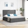 vidaXL Letto con Contenitore Grigio scuro 180 x 200 cm Pelle Sintetica