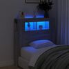 vidaXL Testiera LED Grigio Sonoma 100x18,5x103,5 cm Legno Multistrato