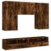 vidaXL Mobili TV a Muro 5pz Rovere Fumo in Legno Multistrato