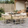 vidaXL Set da Pranzo da Giardino 9 pz con Cuscini Beige in Polyrattan