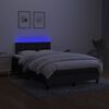 vidaXL Letto a Molle con Materasso e LED Nero 120x190 cm in Tessuto