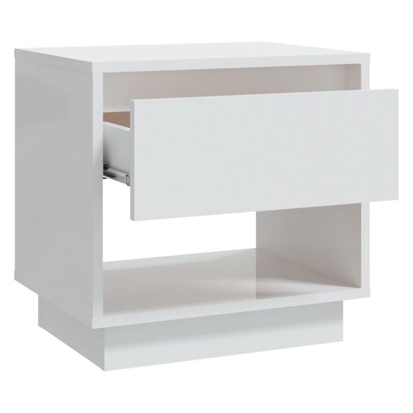 vidaXL Comodino Bianco Lucido 45x34x44 cm in Truciolato
