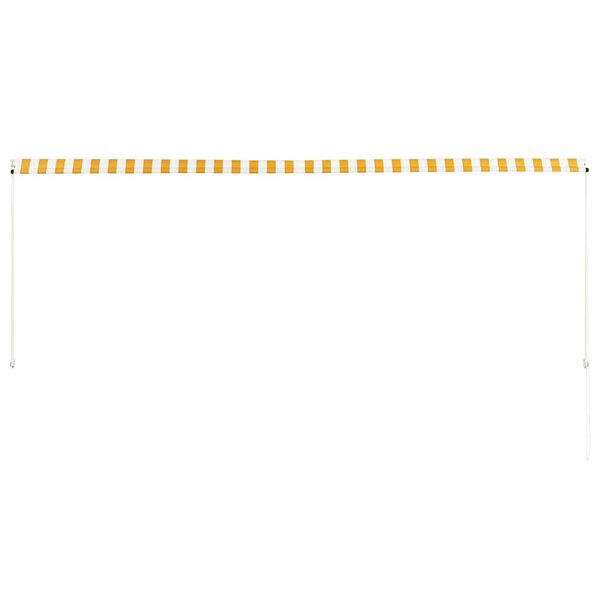 vidaXL Tenda da Sole Retrattile 350x150 cm Giallo e Bianco