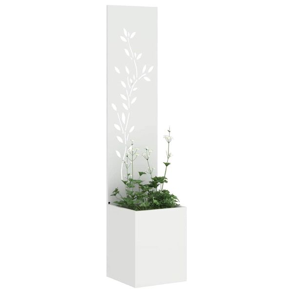vidaXL Schermo per privacy in giardino Floreale Bianco 32 x 140 cm