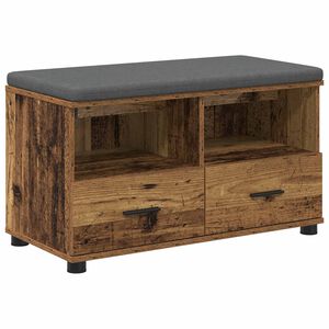 vidaXL Panca per ingresso con cuscino Legno vecchio 80 x 38 x 46 cm