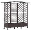 vidaXL Letto Rialzato con Griglia e Tetto Marrone 163 x 40 x 129 cm PP