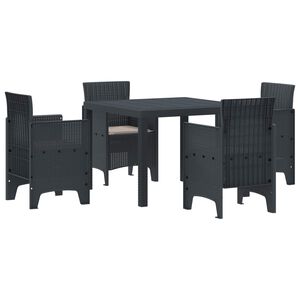 vidaXL Set da Pranzo per Giardino 5 pz Antracite Polipropilene
