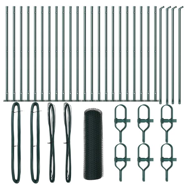 vidaXL Palo della recinzione Verde 50 x 0,4 m (rete 13 mm)