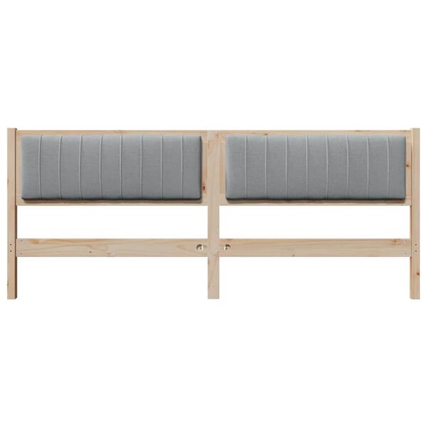 vidaXL Testiera imbottita con testiera Marrone 200 cm Pino massello