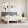 vidaXL Letto con Testiera Rivestita Grigio chiaro 200 x 200 cm