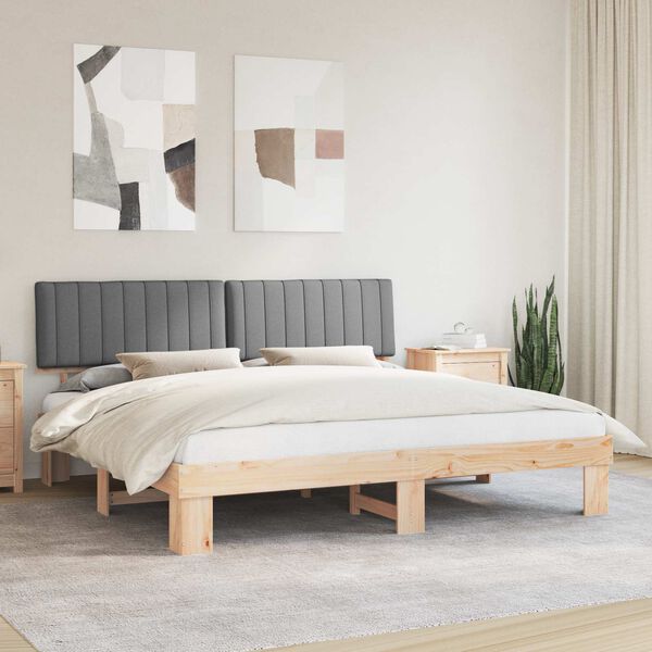 vidaXL Letto con Testiera Rivestita Grigio chiaro 200 x 200 cm