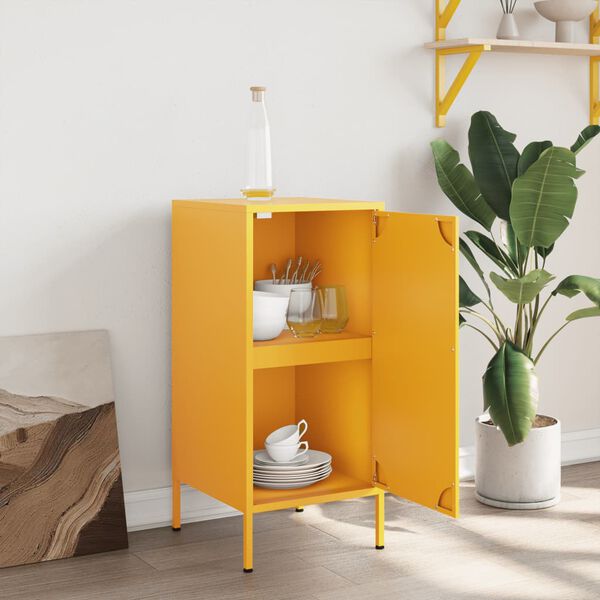 vidaXL Credenza Giallo Senape 36x39x79 cm in Acciaio