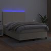 vidaXL Giroletto a Molle con Materasso e LED Crema 140x200 cm