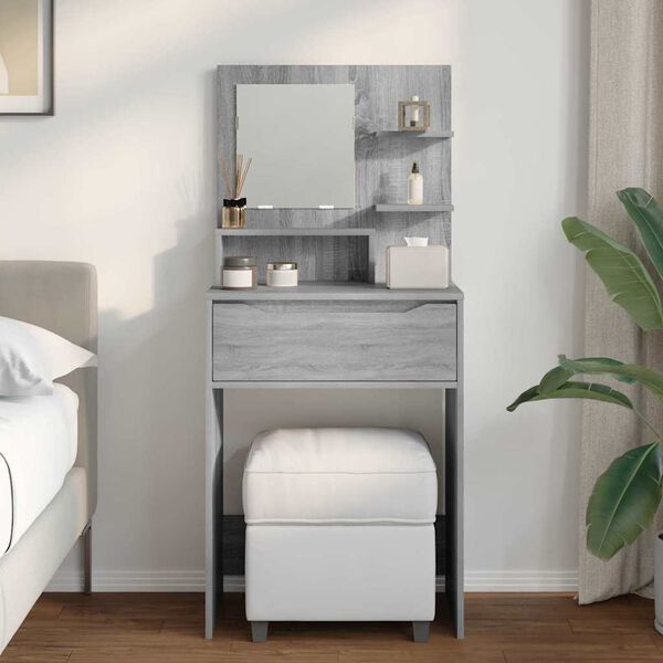 vidaXL Tavoli da Trucco per Camera da Letto con cassetto Grigio Sonoma