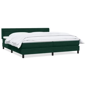 vidaXL Giroletto a Molle con Materasso Verde Scuro 180x220 cm Velluto