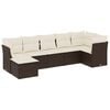 vidaXL Set Divani da Giardino 7 pz con Cuscini Marrone in Polyrattan