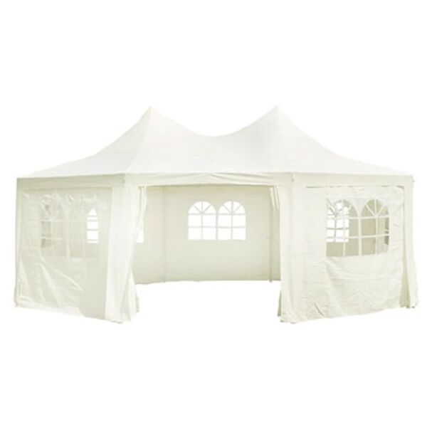 vidaXL Tendone da Festa Ottagonale Crema 6 x 4,4 x 3,5 m