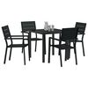 vidaXL Set da Pranzo per Giardino 5 pcs Nero HDPE