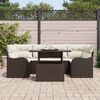 vidaXL Set Divano da Giardino con cuscino 7 pcs Marrone Poly Rattan