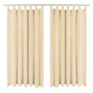 vidaXL 2 Pz Tende in Micro Raso con Passanti 140x225 cm Beige