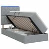 vidaXL Letto con contenitore LED e materasso Grigio Chiaro 90 x 190 cm