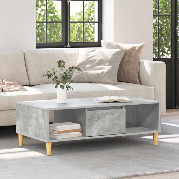 vidaXL Tavolino da salotto Grigio cemento 103,5 x 60 x 35 cm