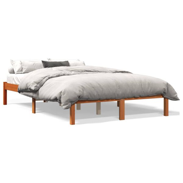 vidaXL Letto senza Materasso Marrone Cera 140x190 cm in Legno di Pino