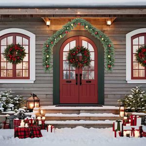 vidaXL Ghirlanda di Natale Decorata con Palline e Luci a LED 5 m