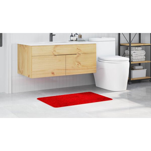 vidaXL Tappetino da bagno antiscivolo Rosso 60 x 90 cm PP