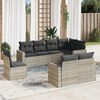 vidaXL Set Divano da Giardino 8pz con Cuscini Grigio Chiaro Polyrattan