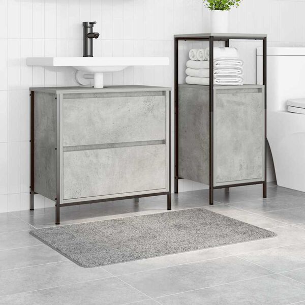 vidaXL Tappetino da bagno antiscivolo Grigio 60 x 90 cm PP