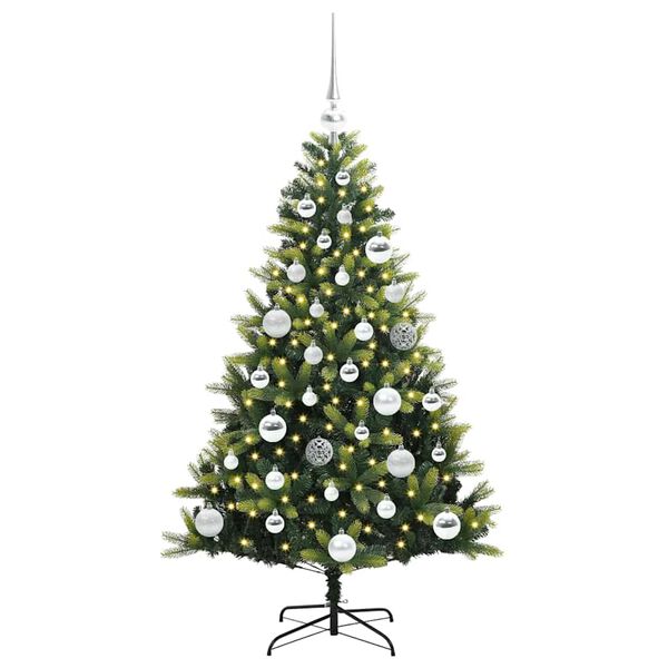 vidaXL Albero di Natale Artificiale Pieghevole 150 LED Verde 120 cm