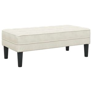 vidaXL panchina con cuscino Crema 113 x 57 x 39 cm Velluto