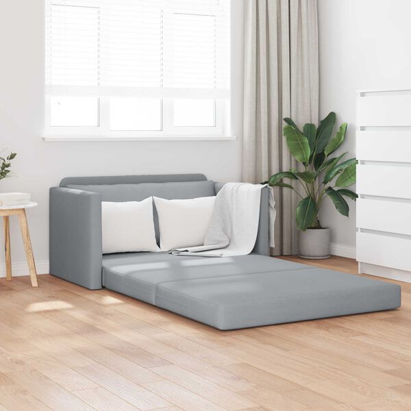 vidaXL Divano letto 110cm Grigio chiaro Tessuto