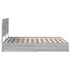 vidaXL Letto con Contenitore con testiera Grigio Sonoma 150 x 200 cm