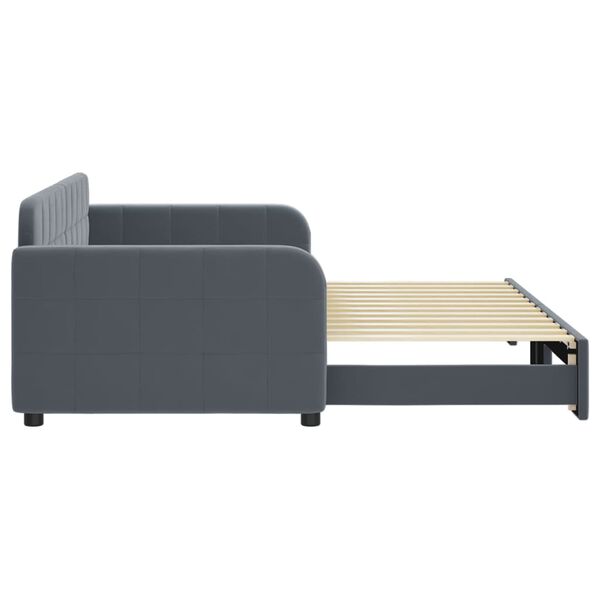vidaXL Divano Letto con Letto Estraibile Grigio Scuro 90x200cm Velluto
