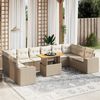 vidaXL Set Divani da Giardino 11 pz con Cuscini Beige in Polyrattan