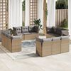 vidaXL Set Divani da Giardino 12 pz con Cuscini Beige in Polyrattan