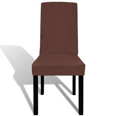 vidaXL Set 4 pz Fodera elastica per sedie marrone