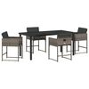 vidaXL Set da Pranzo per Giardino 5 pz Grigio polyrattan