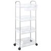 vidaXL Carrello Portaoggetti a 4 Livelli 37x28x95 cm in Acrilico