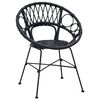 vidaXL Sedia da pranzo 2 pcs Nero 49 x 51 x 81 cm Rattan e Ferro