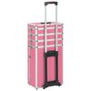 vidaXL Valigia Trolley per Cosmetici in Alluminio Rosa