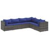 vidaXL Set Divani da Giardino 6 pz con Cuscini in Polyrattan Grigio