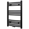 vidaXL Radiatore Centrale Portasciugamano Curvo Nero 500 x 764 mm