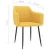 vidaXL Sedie da Pranzo 2 pz Gialle in Tessuto