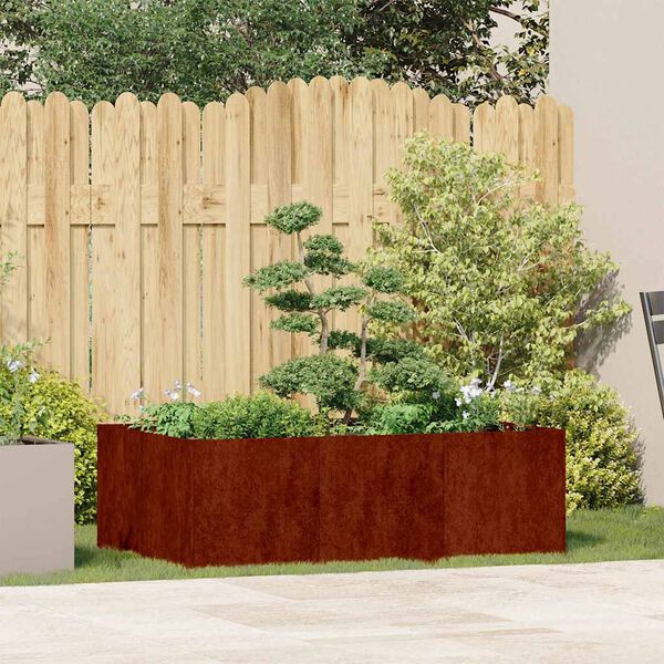 vidaXL Fioriera Arrugginita 120x80x40 cm in Acciaio Corten