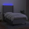 vidaXL Letto a Molle Materasso e LED Grigio Chiaro 80x200 cm Tessuto